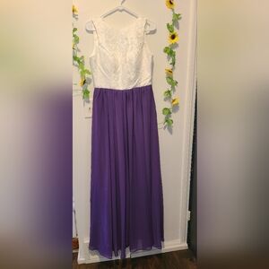 New Large 12/14 Women's Long Chiffon Lace Party Prom Bridesmaid Dress